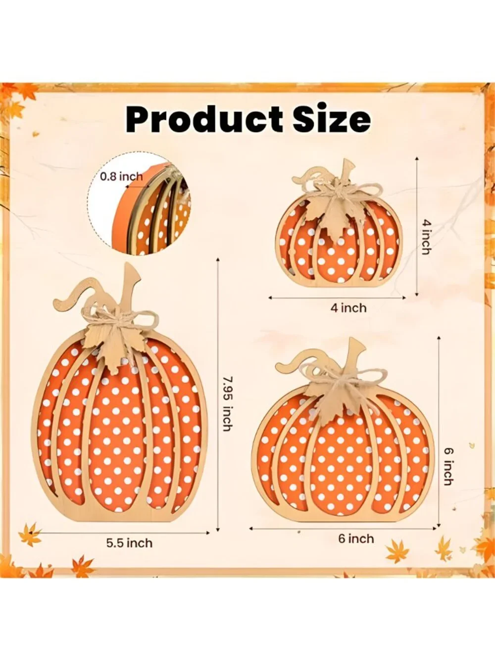 Fall Pumpkin Decor, Thanksgiving Fall Decorations for Home, Wooden